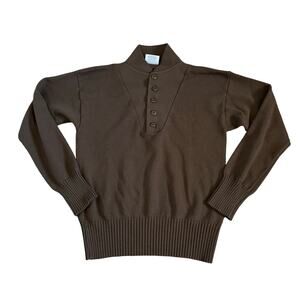 DSCP Garrison Collection Men’s Brown Army High Neck Military Sweater Size LARGE